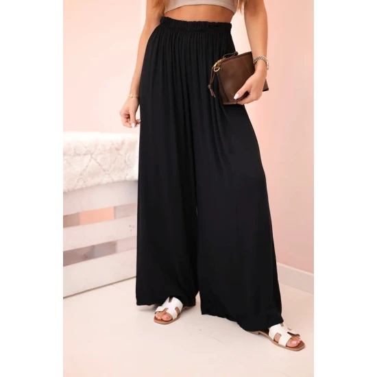 Moteriškos plačios juodos spalvos kelnės Andi 31799