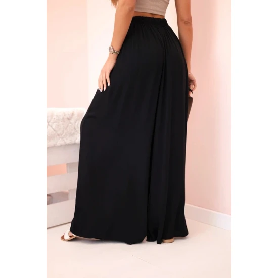 Moteriškos plačios juodos spalvos kelnės Andi 31799