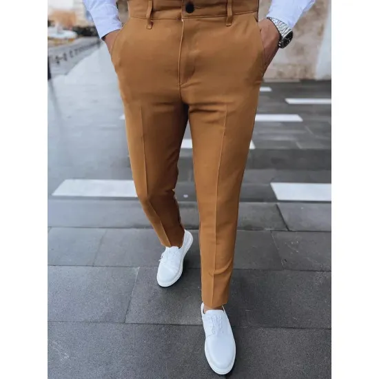 Vyriškos rudos spalvos chino kelnės Chi UX3974