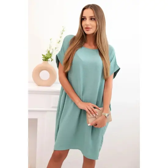 Mėtinė suknelė su kišenėmis Safira 32514