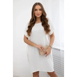 Balta suknelė su kišenėmis Safira