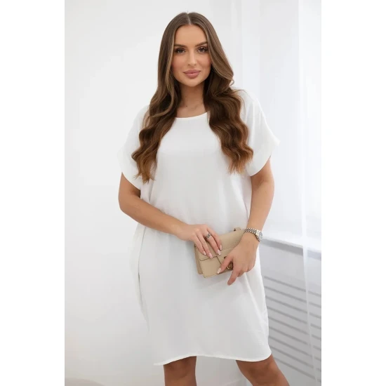 Balta suknelė su kišenėmis Safira 28183