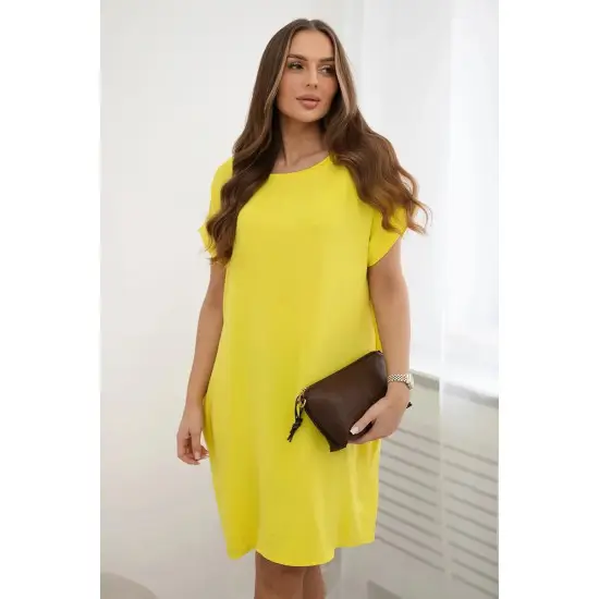 Geltona suknelė su kišenėmis Safira 28179