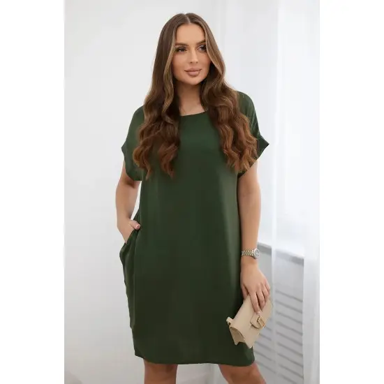 Chaki suknelė su kišenėmis Safira 28175