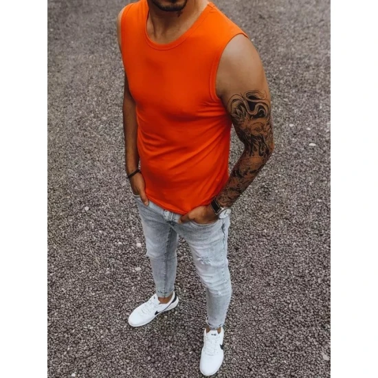 Vyriški ryškiai oranžinės spalvos marškinėliai Lock RX4919