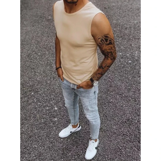 Vyriški rusvos spalvos marškinėliai Lock RX4918