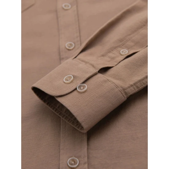 Vyriški šviesiai rudos spalvos marškiniai Arlas V7 OM-SHCS-0134