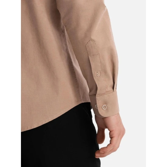 Vyriški šviesiai rudos spalvos marškiniai Arlas V7 OM-SHCS-0134