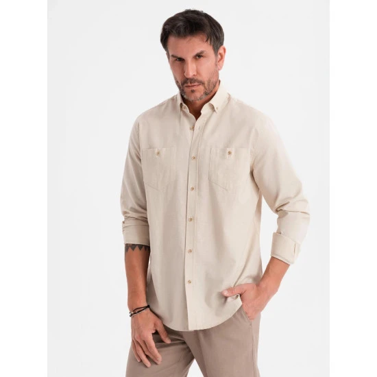 Vyriški rusvos spalvos marškiniai Arlas V3 OM-SHCS-0134