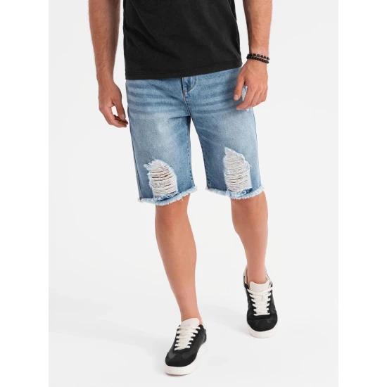 Vyriški šviesiai mėlyni džinsiniai šortai Urban V2 OM-SRDS-0157