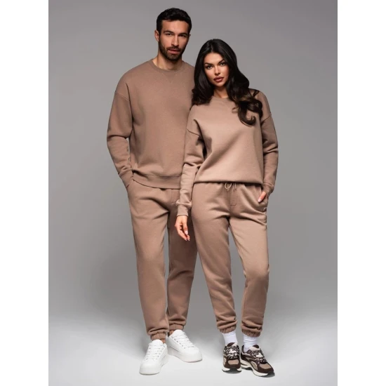 Unisex laisvalaikio kostiumas rudos spalvos Couple V16 Z109