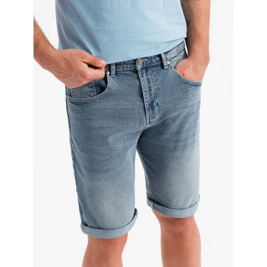 Vyriški šviesiai mėlyni džinsiniai šortai Ragat V1 OM-SRDS-0164