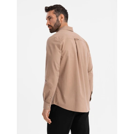 Vyriški šviesiai rudos spalvos marškiniai Arlas V7 OM-SHCS-0134