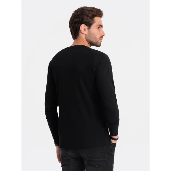 Vyriška juodi marškinėliai ilgomis rankovėmis Doug V4 OM-LSCL-0109