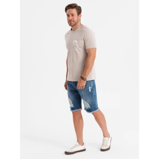 Vyriški mėlyni džinsiniai šortai Urban V3 OM-SRDS-0157