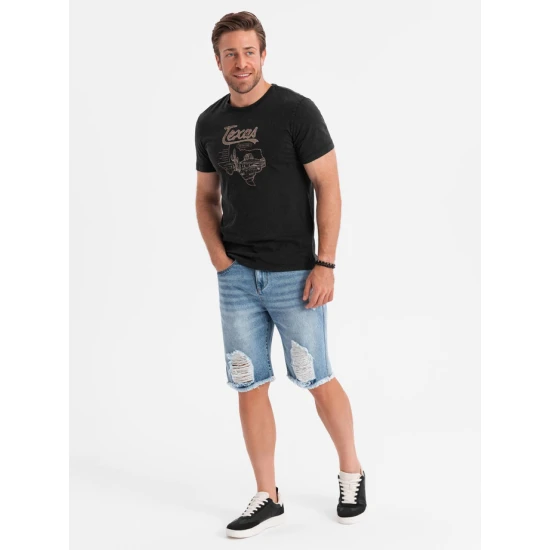 Vyriški šviesiai mėlyni džinsiniai šortai Urban V2 OM-SRDS-0157