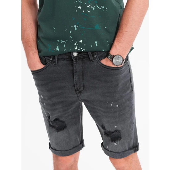 Vyriški tamsiai pilki džinsiai šortai Braco V3 OM-SRDS-0186