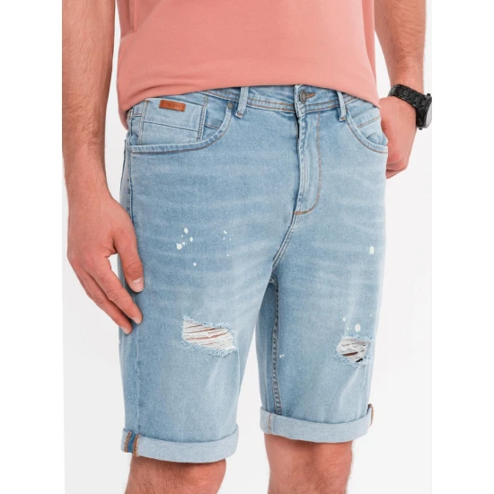 Vyriški šviesiai mėlyni džinsiai šortai Braco V1 OM-SRDS-0186