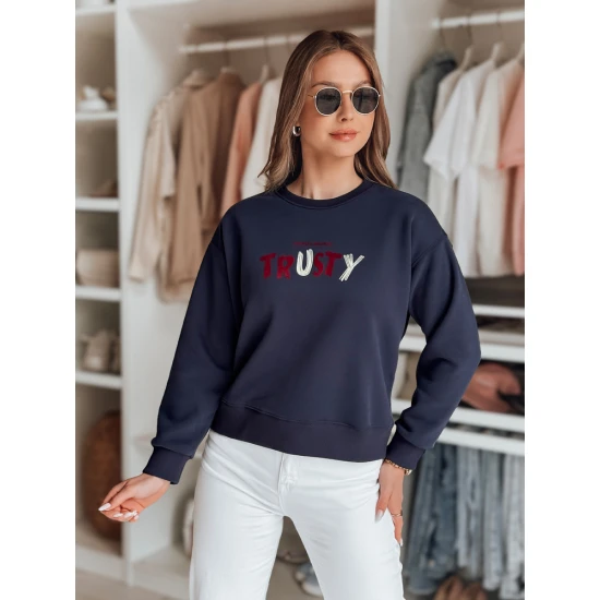 Moteriškas tamsiai mėlynas džemperis Trusty BY1410