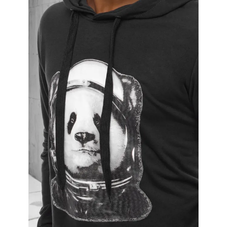 Vyriškas juodas džemperis Panda