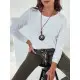 Moteriška balta palaidinė su pakabuku Minimoda RY2679