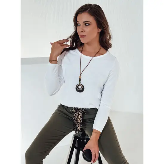 Moteriška balta palaidinė su pakabuku Minimoda RY2679
