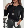 Moteriška juoda palaidinė su pakabuku Minimoda RY2678