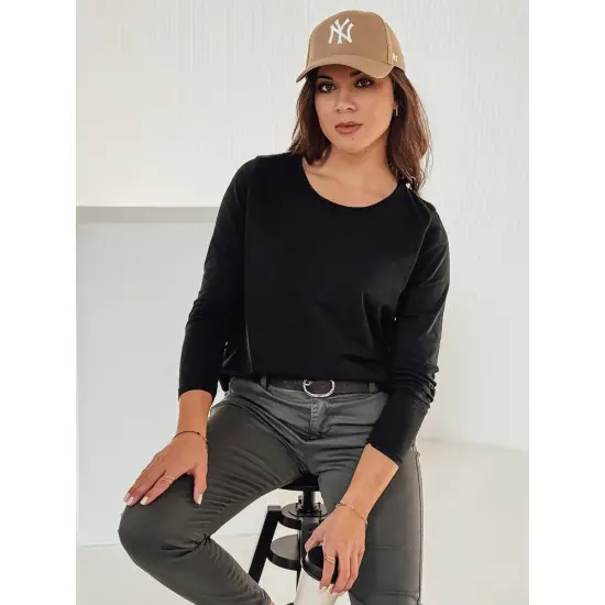 Moteriška juoda palaidinė su pakabuku Minimoda RY2678