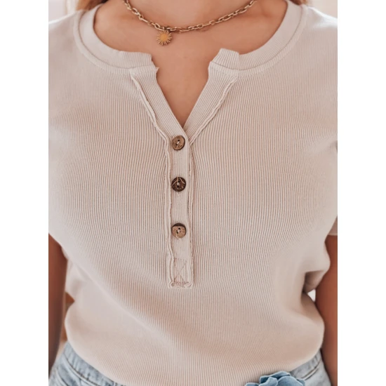 Moteriška rusvos spalvos palaidinė Kiss Look RY2834