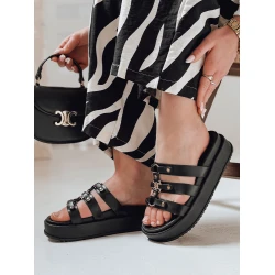 Moteriškos juodos šlepetės Platofi