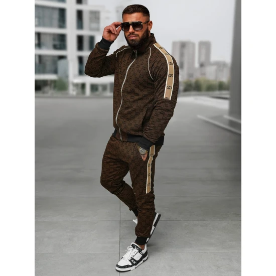 Vyriškas rudas sportinio kostiumo komplektas Design Sportiniai kostiumai