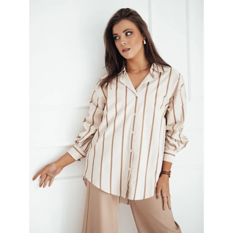 Moteriški rusvi marškiniai Delun DY0380