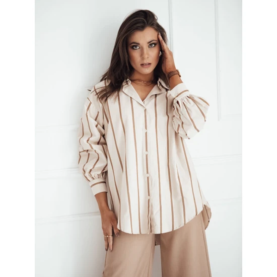 Moteriški rusvi marškiniai Delun DY0380