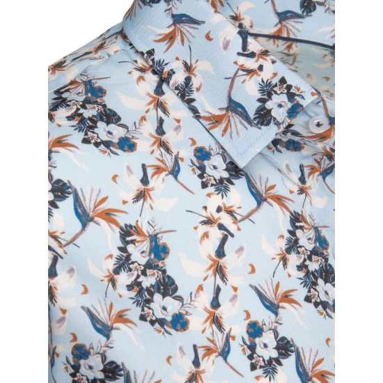 Vyriški mėlyni gėlėti marškiniai Ton DX2635