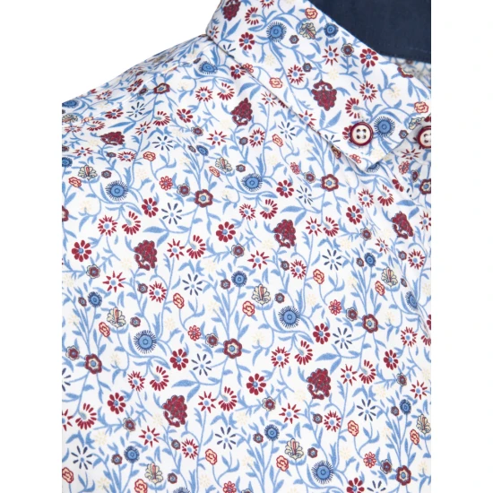 Vyriški baltos spalvos trumpomis rankovėmis marškiniai Tem KX1069