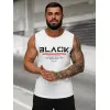 Baltos spalvos vyriški marškinėliai be rankovių Black JS/8B1712/1
