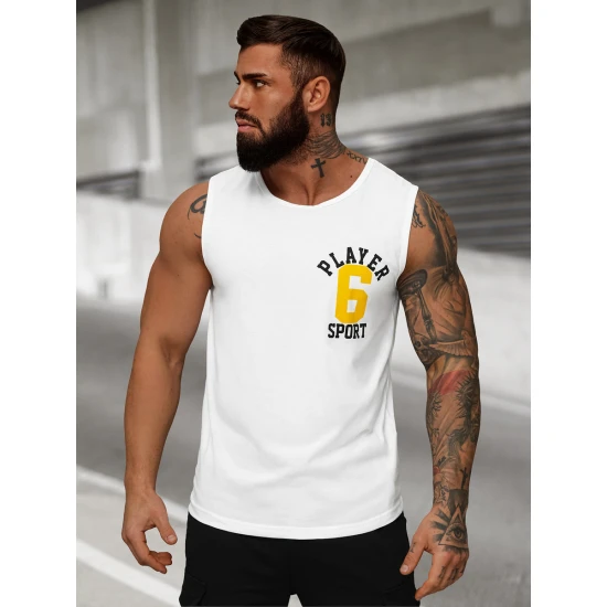 Balti vyriški marškinėliai be rankovių Sport JS/8B1717/1Z