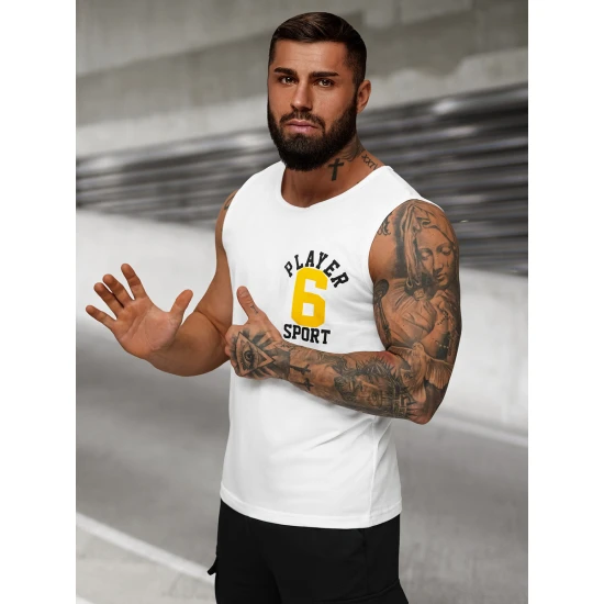 Balti vyriški marškinėliai be rankovių Sport JS/8B1717/1Z