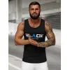 Vyriški juodos spalvos marškiniai be rankovių Black2 JS/8B1707/3Z