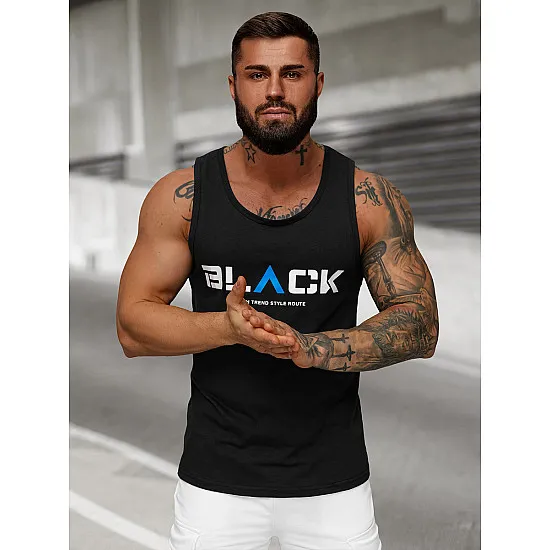 Vyriški juodos spalvos marškiniai be rankovių Black2 JS/8B1707/3Z