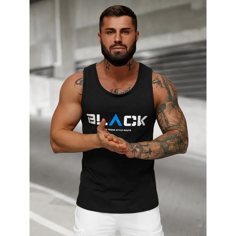 Vyriški juodos spalvos marškiniai be rankovių Black2 JS/8B1707/3Z