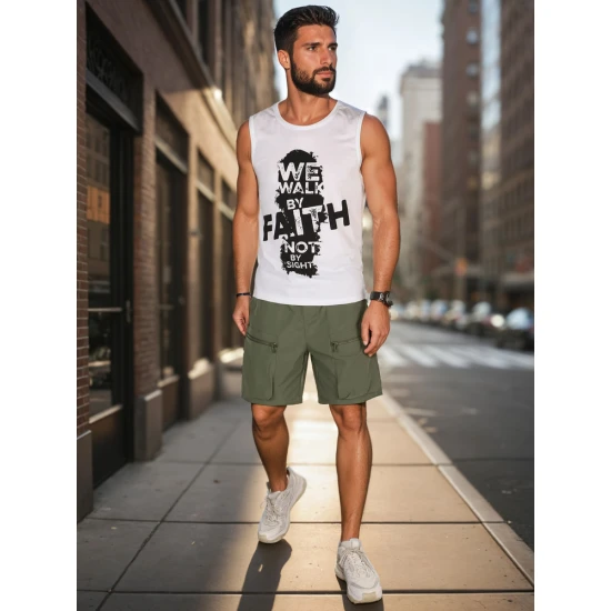 Vyriški balti marškinėliai be rankovių Faith RX5658