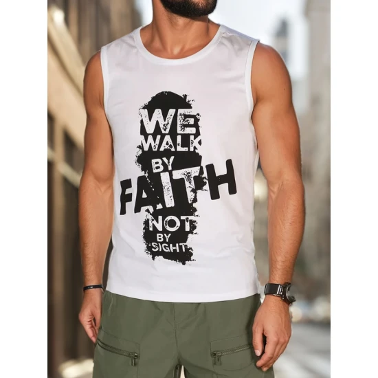 Vyriški balti marškinėliai be rankovių Faith RX5658