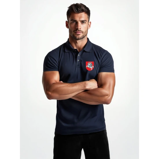Vyriški tamsiai mėlyni polo marškinėliai Herbas JS/8T80