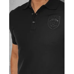 Vyriški juodos spalvos polo marškinėliai su logotipu Emb