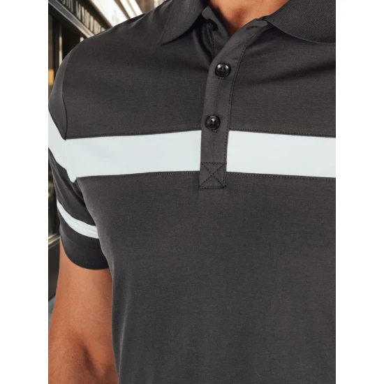 Vyriški tamsiai pilki polo marškinėliai Lima PX0630