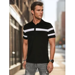 Vyriški juodi polo marškinėliai Lima