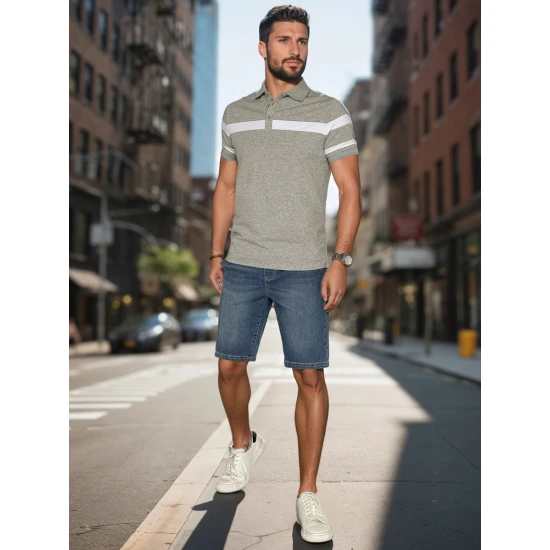 Vyriški pilki polo marškinėliai Lima PX0629