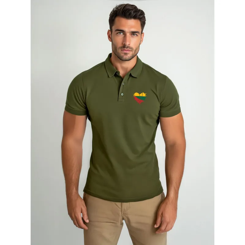 Vyriški chaki polo marškinėliai Širdis JS/8T80