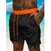 Vyriški šortai juodi/oranžiniai Renald JS/17K561/6